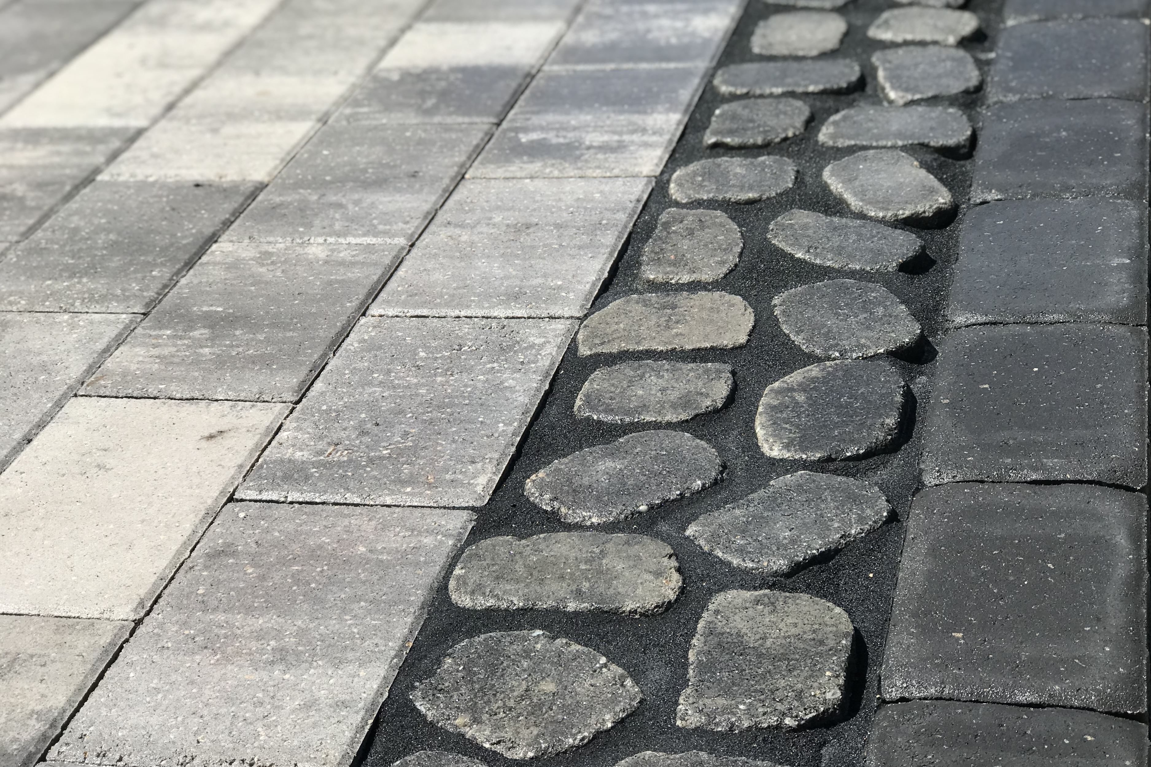 pavement with stones